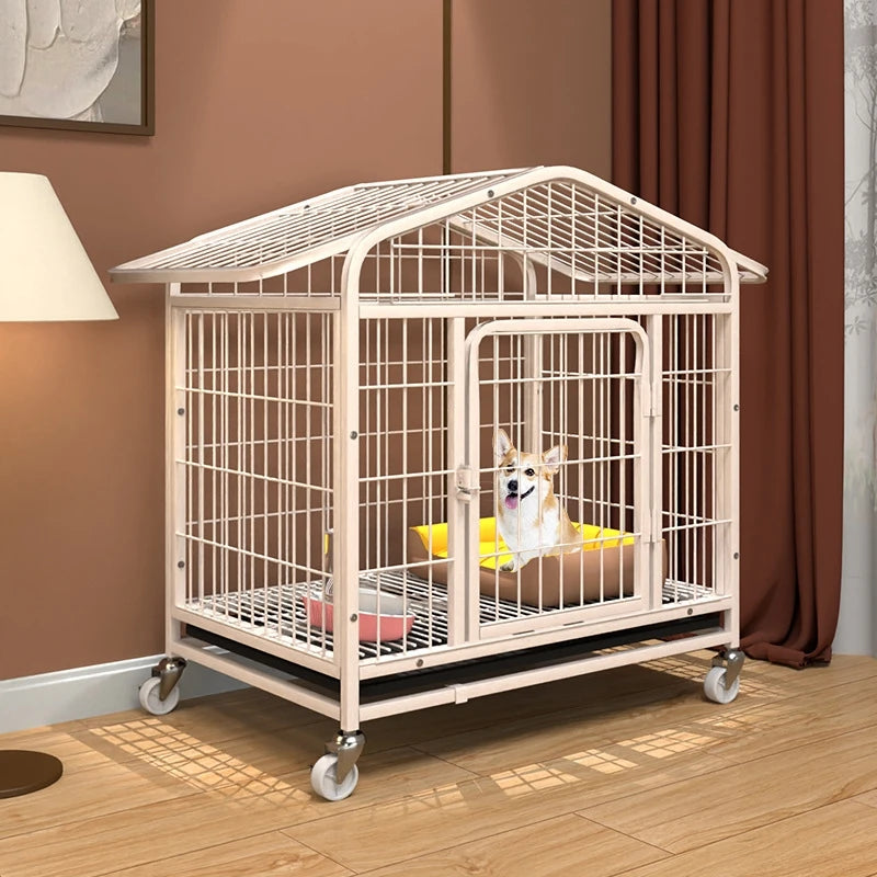 Large Indoor Dog Cage with Toilet Area - Premium Pet Enclosure for Medium to Large Dogs