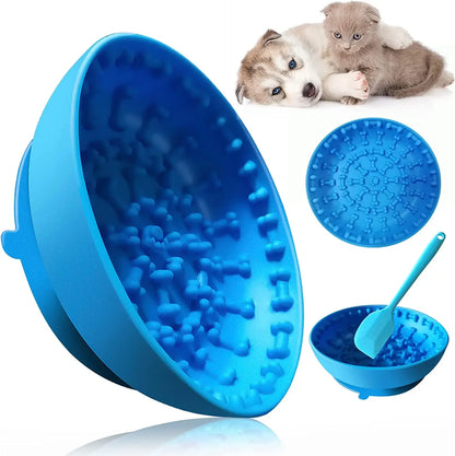 Pet Lick Mat & Bowl Set - Anxiety Relief & Slow Feeding Solution | Petziverse