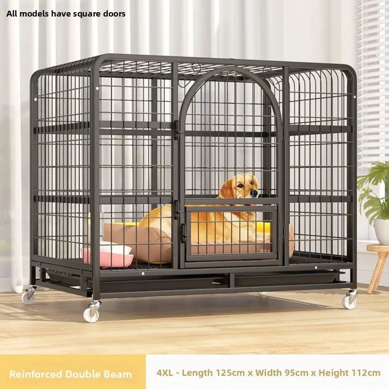 Large Indoor Dog Cage with Toilet Area - Premium Pet Enclosure for Medium to Large Dogs