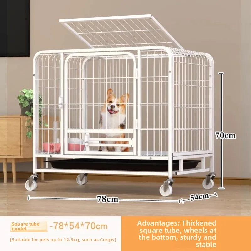 Large Indoor Dog Cage with Toilet Area - Premium Pet Enclosure for Medium to Large Dogs