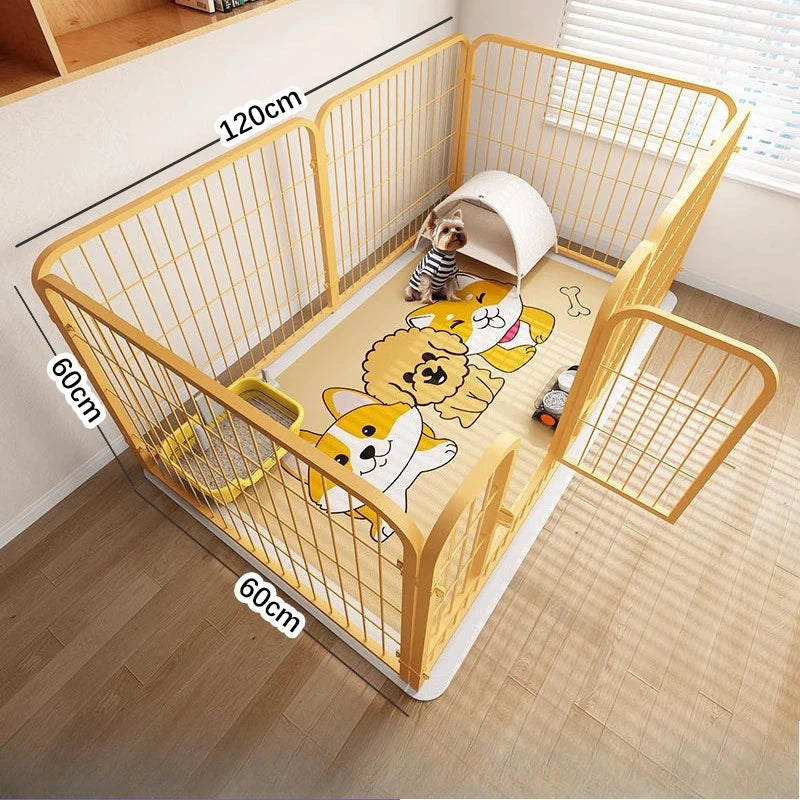 Modular Pet Playpen - Customizable Indoor Dog Fence with Door for Small to Medium Dogs