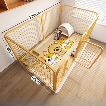 Modular Pet Playpen - Customizable Indoor Dog Fence with Door for Small to Medium Dogs