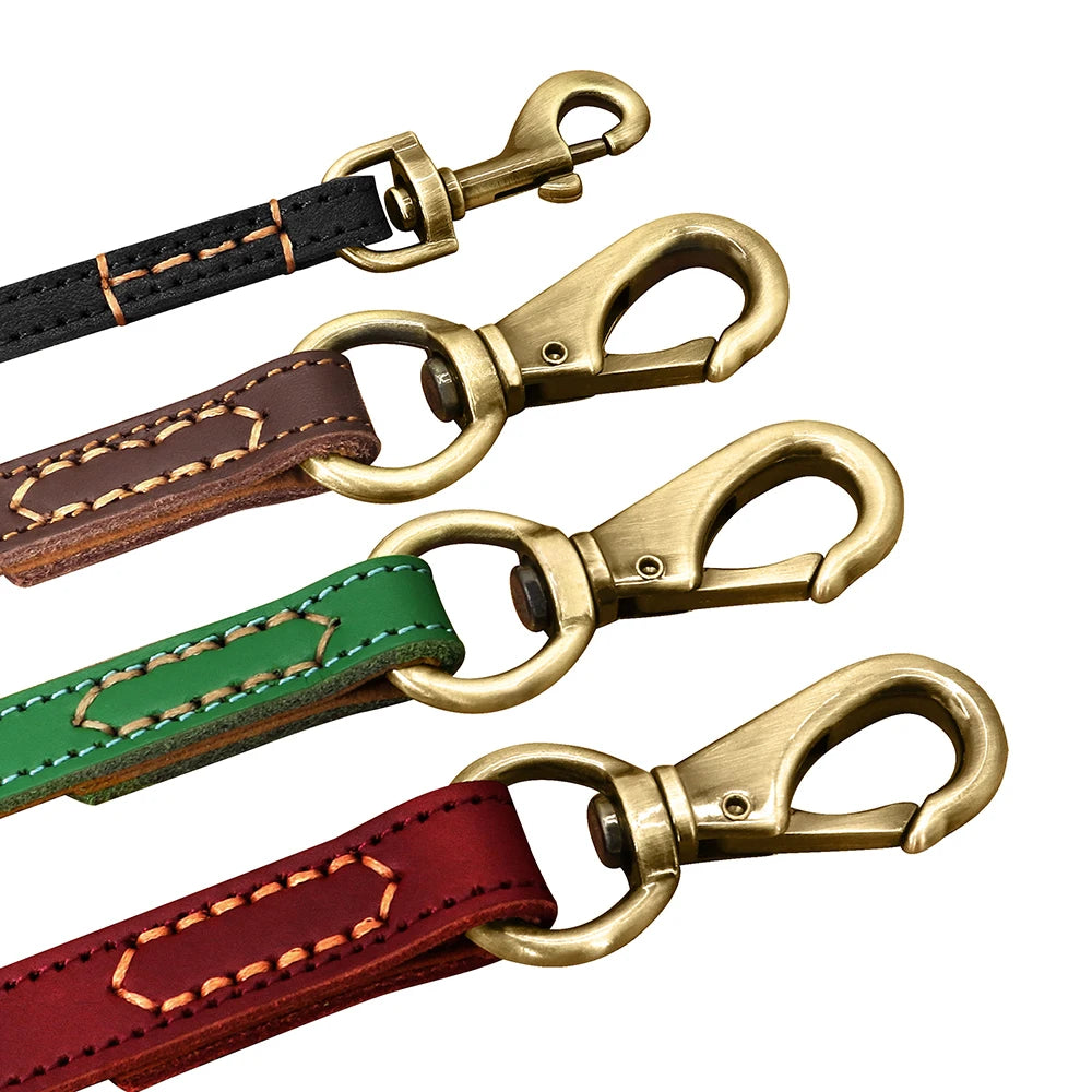 Premium Genuine Leather Dog Leash - Heavy-Duty Lead for Medium to Large Dogs | Petziverse
