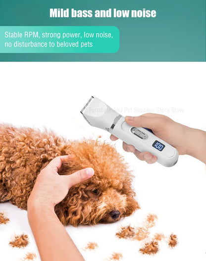 Professional Dog Hair Clippers - USB Rechargeable Silent Pet Grooming Trimmer