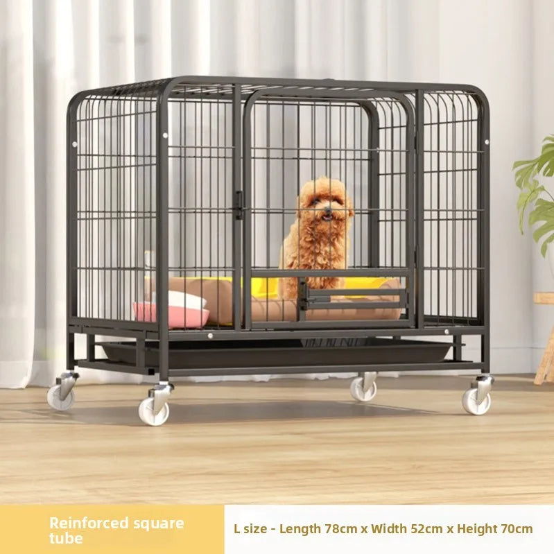 Large Indoor Dog Cage with Toilet Area - Premium Pet Enclosure for Medium to Large Dogs