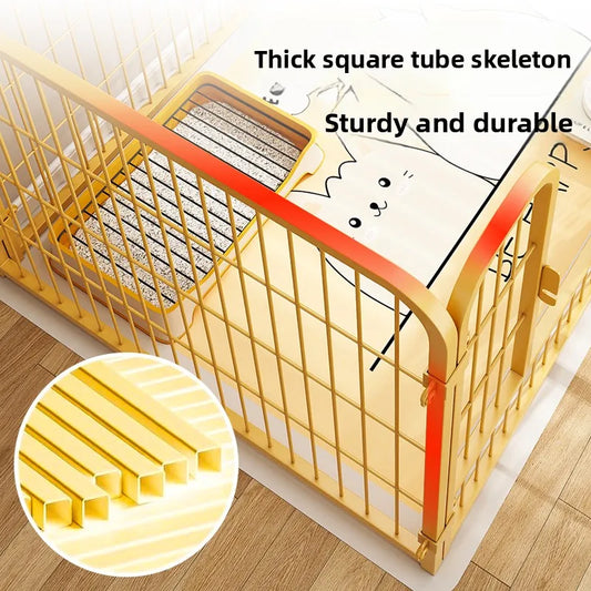 Modular Pet Playpen - Customizable Indoor Dog Fence with Door for Small to Medium Dogs