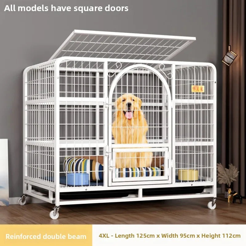 Large Indoor Dog Cage with Toilet Area - Premium Pet Enclosure for Medium to Large Dogs