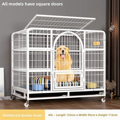 Large Indoor Dog Cage with Toilet Area - Premium Pet Enclosure for Medium to Large Dogs