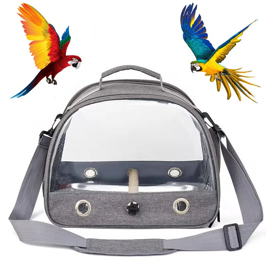 Portable Bird Travel Carrier - Transport Cage with Stainless Steel Tray