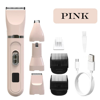 Professional Dog Hair Clippers - USB Rechargeable Silent Pet Grooming Trimmer