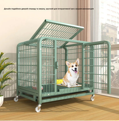Large Indoor Dog Cage with Toilet Area - Premium Pet Enclosure for Medium to Large Dogs