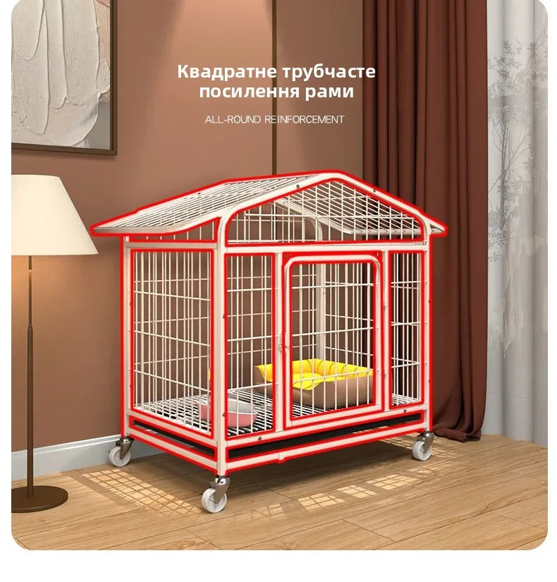 Large Indoor Dog Cage with Toilet Area - Premium Pet Enclosure for Medium to Large Dogs