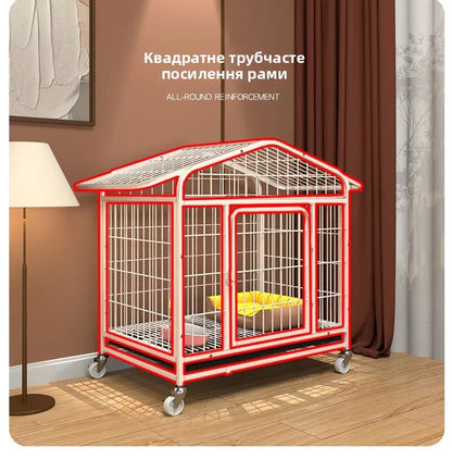 Large Indoor Dog Cage with Toilet Area - Premium Pet Enclosure for Medium to Large Dogs
