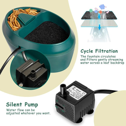 Reptile Drinking Water Filter Fountain Automatic Feeding Drinker Lizard Chameleon Snake Frog Reptiles