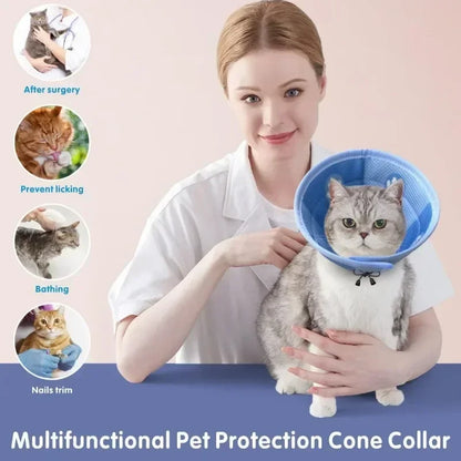 Soft Cat Recovery Cone Collar - Adjustable Post-Surgery Elizabethan Collar