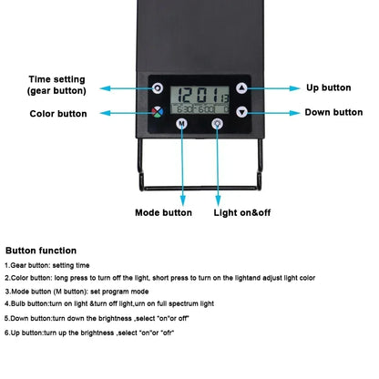 24/7 Auto LED Aquarium Light - Full Spectrum Fish Tank Lighting with Dimmer & Timer
