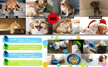 Pet Lick Mat & Bowl Set - Anxiety Relief & Slow Feeding Solution | Petziverse