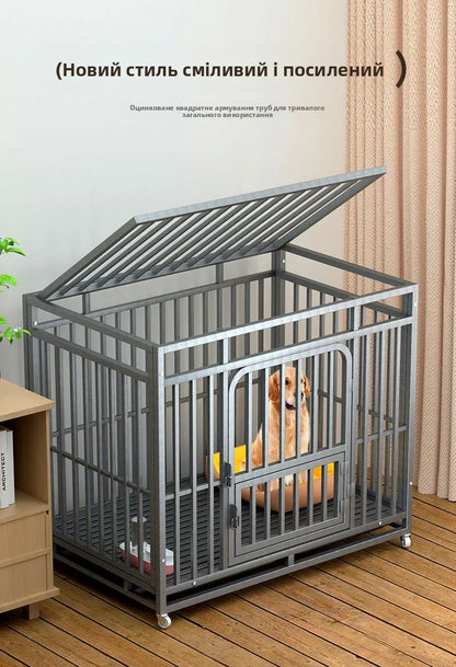 Large Indoor Dog Cage with Toilet Area - Premium Pet Enclosure for Medium to Large Dogs