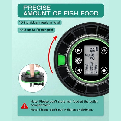 Professional Automatic Fish Feeder - Programmable Timer Dispenser with LCD Display