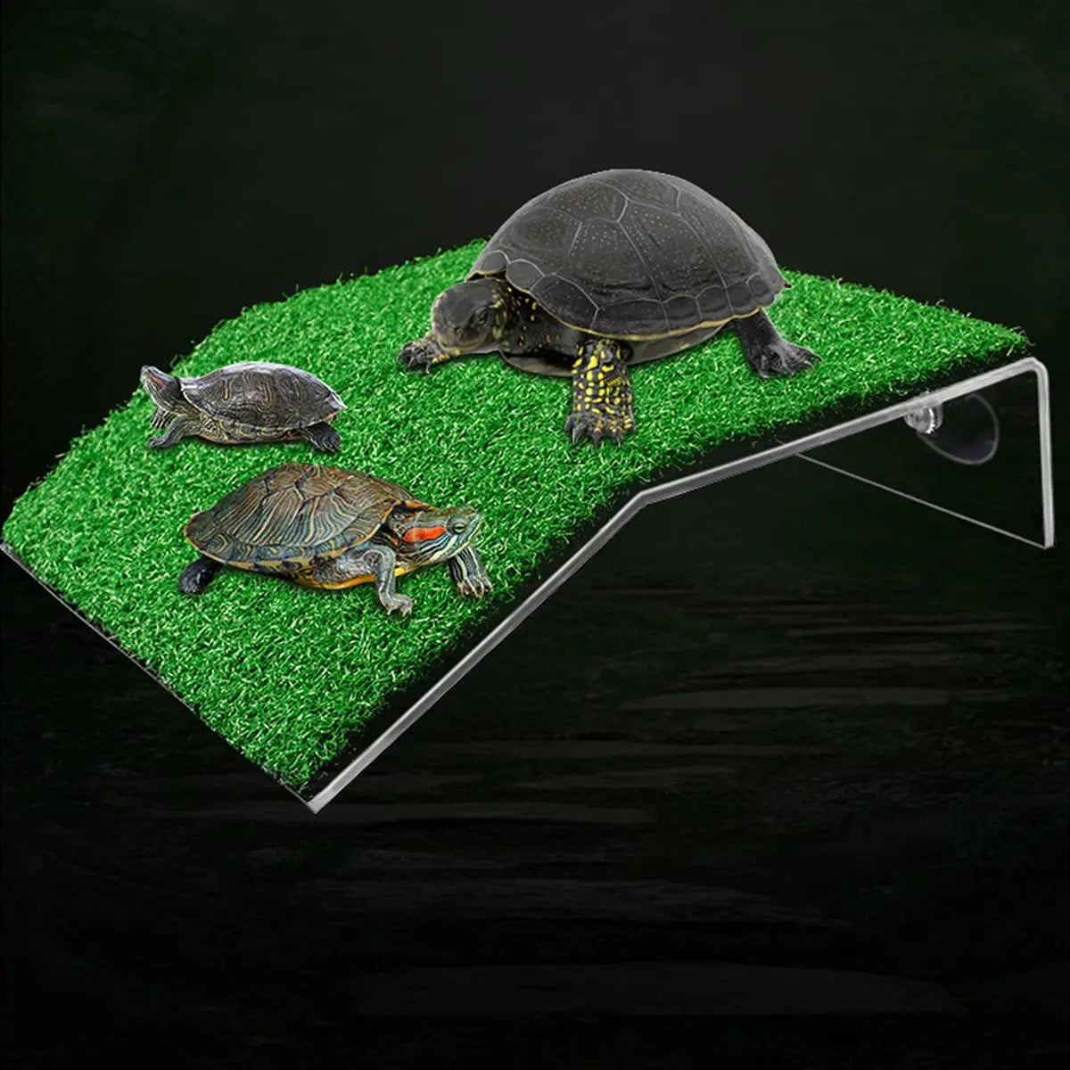 Grass Turtle Basking Platform - Natural Lawn Ramp for Aquarium Tanks