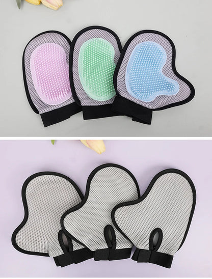 Pet Grooming Glove - Gentle Bath & Massage Brush for Cats & Dogs
