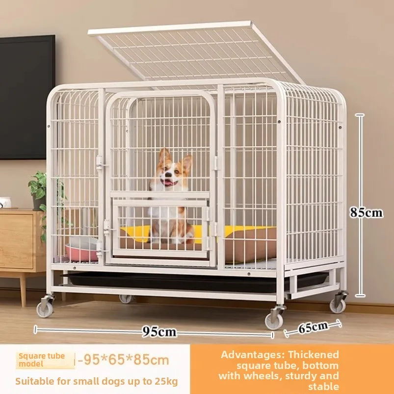 Large Indoor Dog Cage with Toilet Area - Premium Pet Enclosure for Medium to Large Dogs