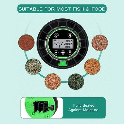 Professional Automatic Fish Feeder - Programmable Timer Dispenser with LCD Display