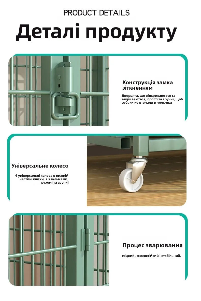 Large Indoor Dog Cage with Toilet Area - Premium Pet Enclosure for Medium to Large Dogs
