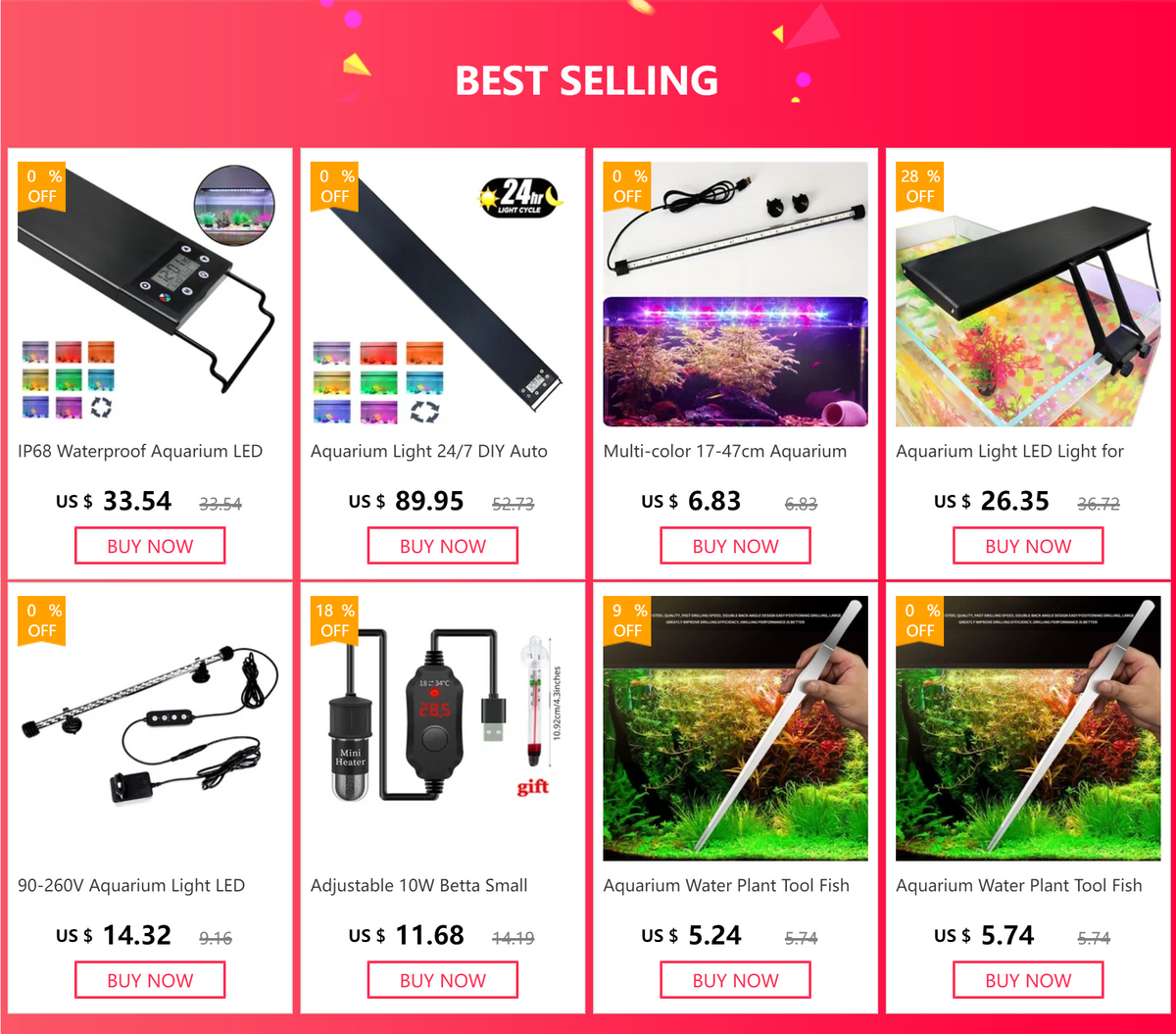 24/7 Auto LED Aquarium Light - Full Spectrum Fish Tank Lighting with Dimmer & Timer