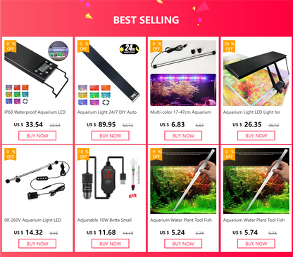 24/7 Auto LED Aquarium Light - Full Spectrum Fish Tank Lighting with Dimmer & Timer