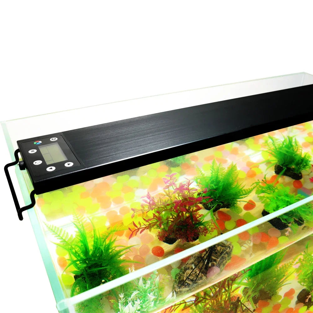 24/7 Auto LED Aquarium Light - Full Spectrum Fish Tank Lighting with Dimmer & Timer