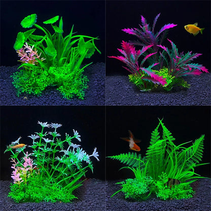 Artificial Aquarium Plants - Plastic Water Grass Fish Tank Decoration 5.5"