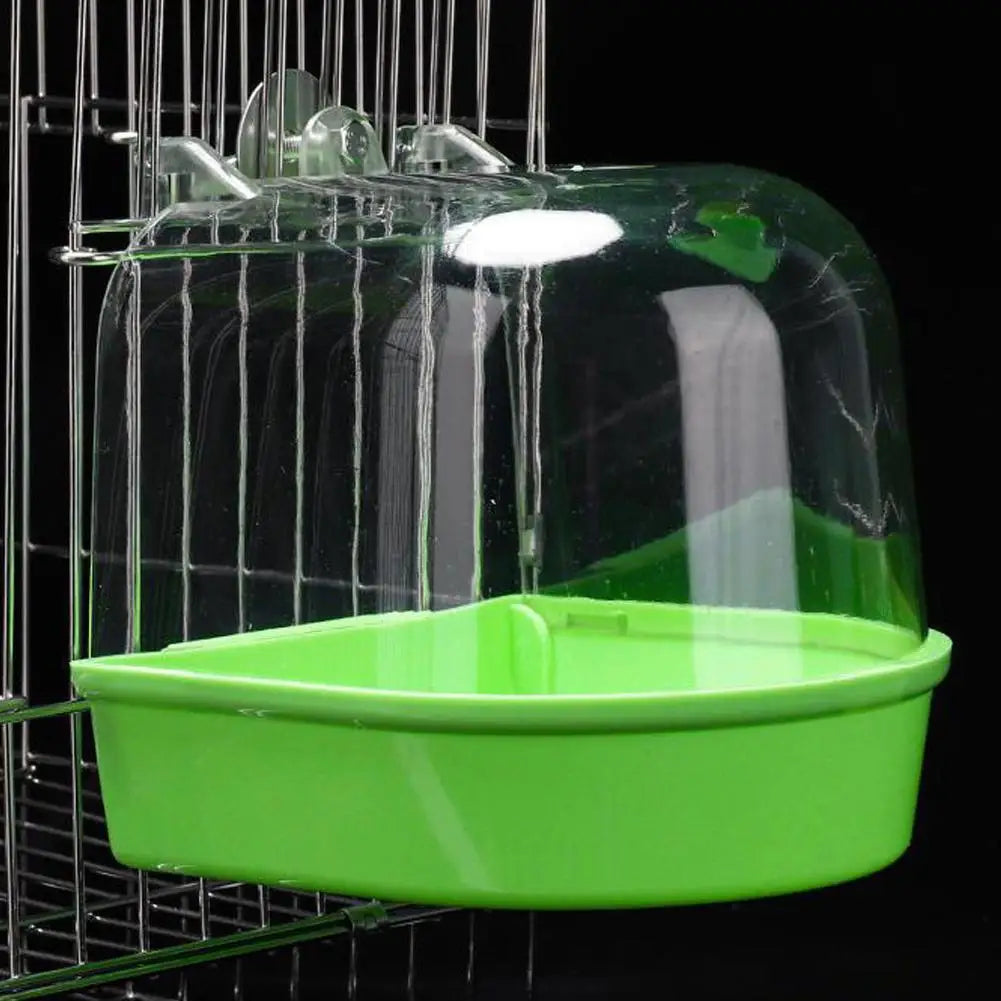 Clear Hanging Bird Bath - Cage Bathtub for Parakeets & Cockatiels