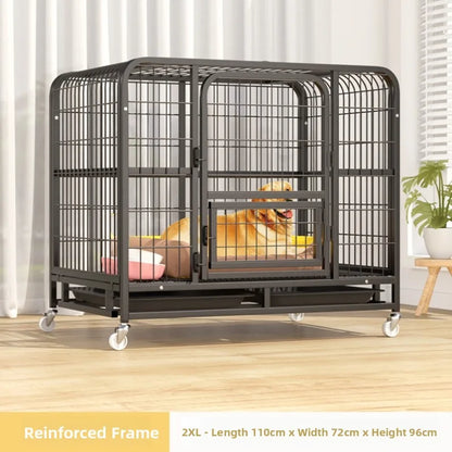 Large Indoor Dog Cage with Toilet Area - Premium Pet Enclosure for Medium to Large Dogs