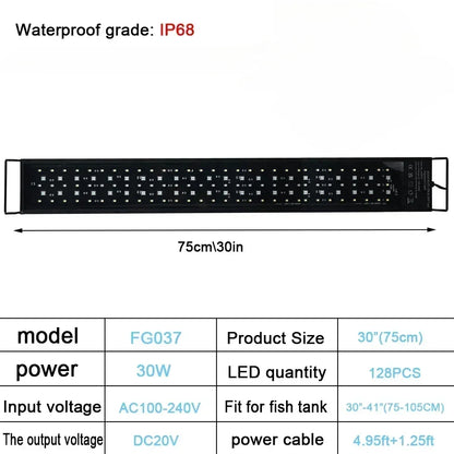 24/7 Auto LED Aquarium Light - Full Spectrum Fish Tank Lighting with Dimmer & Timer