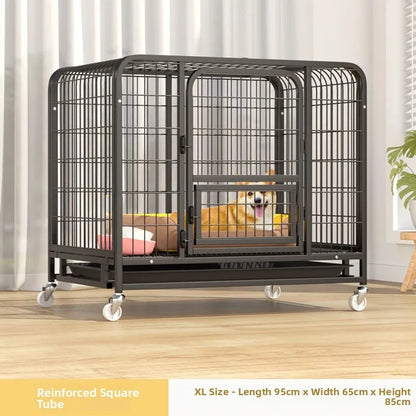 Large Indoor Dog Cage with Toilet Area - Premium Pet Enclosure for Medium to Large Dogs