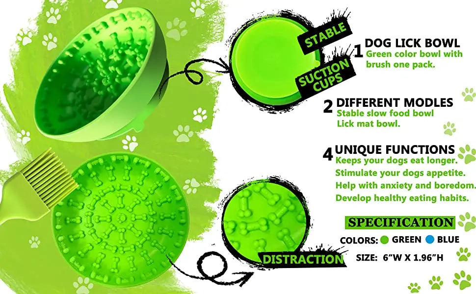 Pet Lick Mat & Bowl Set - Anxiety Relief & Slow Feeding Solution | Petziverse