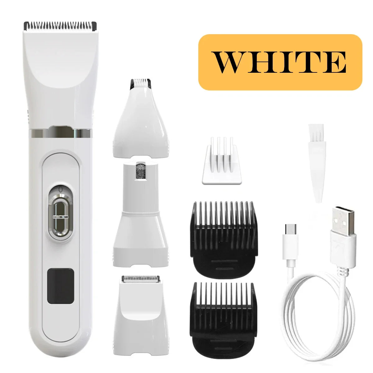 Professional Dog Hair Clippers - USB Rechargeable Silent Pet Grooming Trimmer