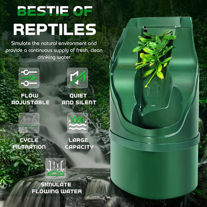 Reptile Drinking Water Filter Fountain Automatic Feeding Drinker Lizard Chameleon Snake Frog Reptiles