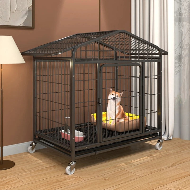 Large Indoor Dog Cage with Toilet Area - Premium Pet Enclosure for Medium to Large Dogs