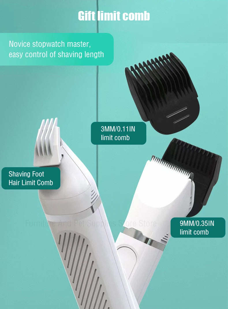 Professional Dog Hair Clippers - USB Rechargeable Silent Pet Grooming Trimmer