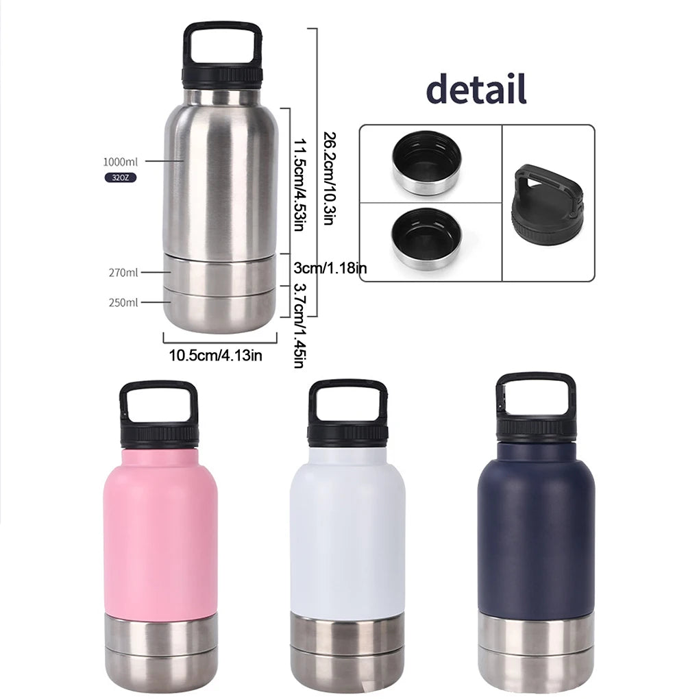 3 in 1 Dog Travel Water Bottle - Portable Hydration Solution for Outdoor Adventures