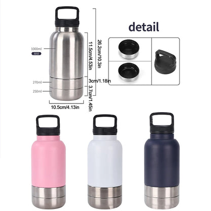 3 in 1 Dog Travel Water Bottle - Portable Hydration Solution for Outdoor Adventures