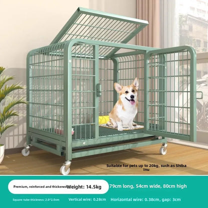 Large Indoor Dog Cage with Toilet Area - Premium Pet Enclosure for Medium to Large Dogs