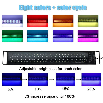 24/7 Auto LED Aquarium Light - Full Spectrum Fish Tank Lighting with Dimmer & Timer