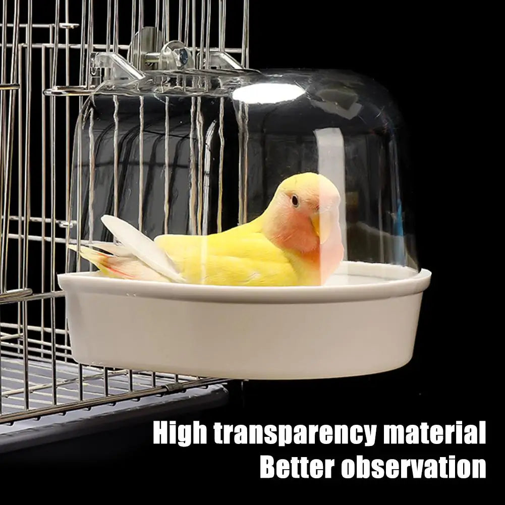 Clear Hanging Bird Bath - Cage Bathtub for Parakeets & Cockatiels