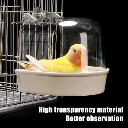 Clear Hanging Bird Bath - Cage Bathtub for Parakeets & Cockatiels