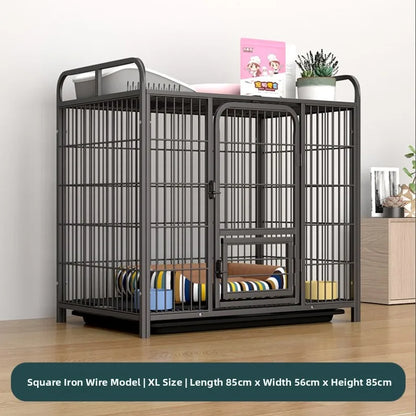 Large Indoor Dog Cage with Toilet Area - Premium Pet Enclosure for Medium to Large Dogs