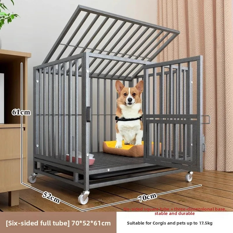 Large Indoor Dog Cage with Toilet Area - Premium Pet Enclosure for Medium to Large Dogs
