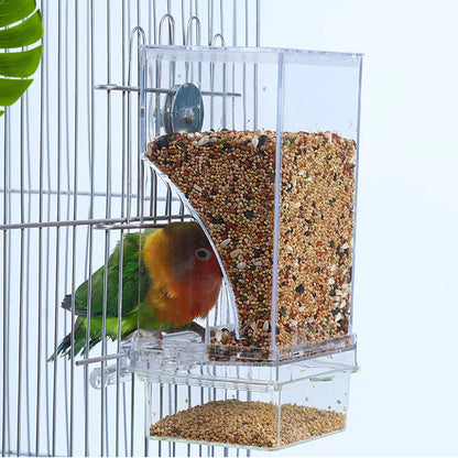 No-Mess Acrylic Bird Feeder - Seed Container for Small to Medium Birds
